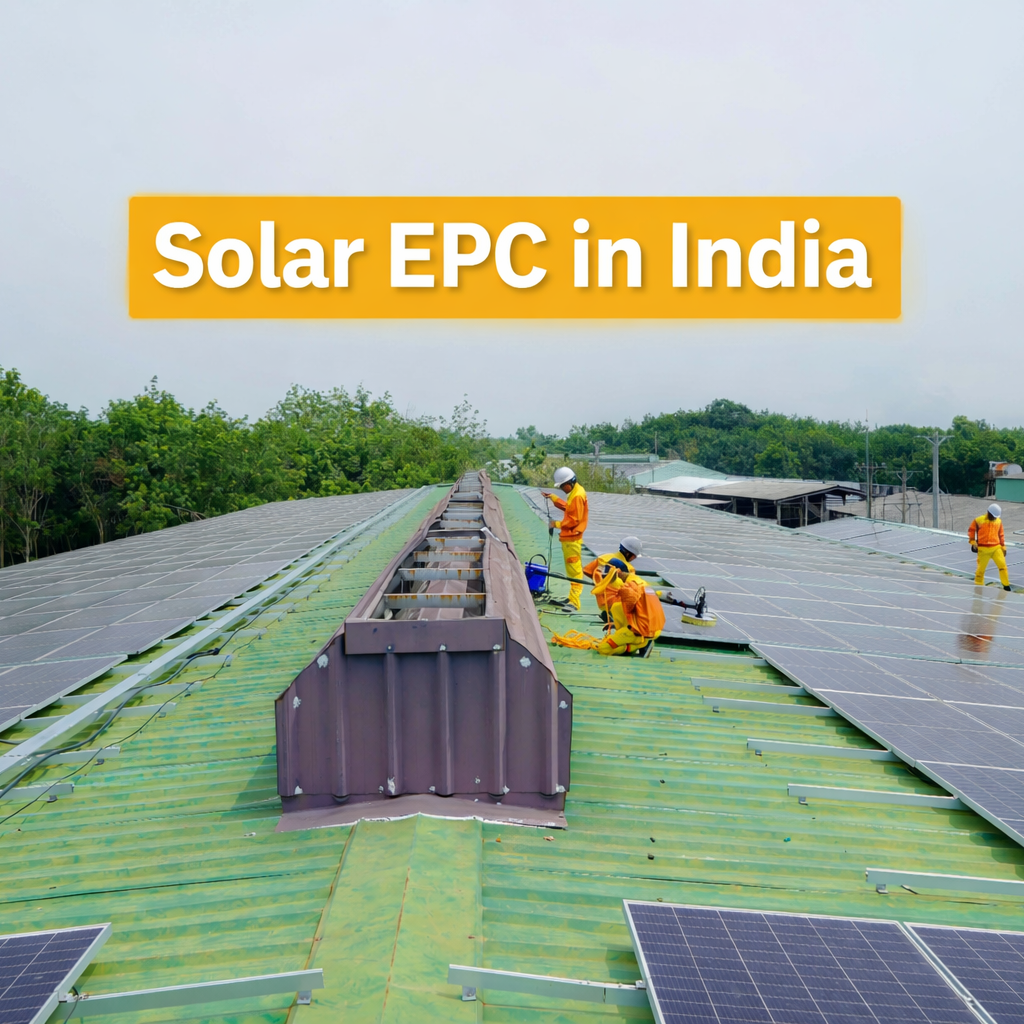 Industrial solar EPC project installation for commercial solar plant in India