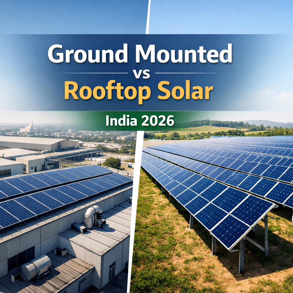 ground mounted vs rooftop solar India comparison for industrial and commercial solar plants