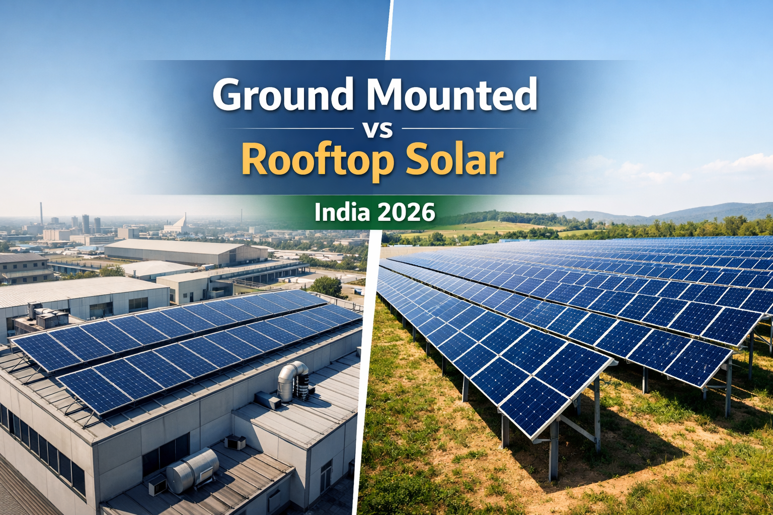 ground mounted vs rooftop solar India comparison for industrial and commercial solar plants